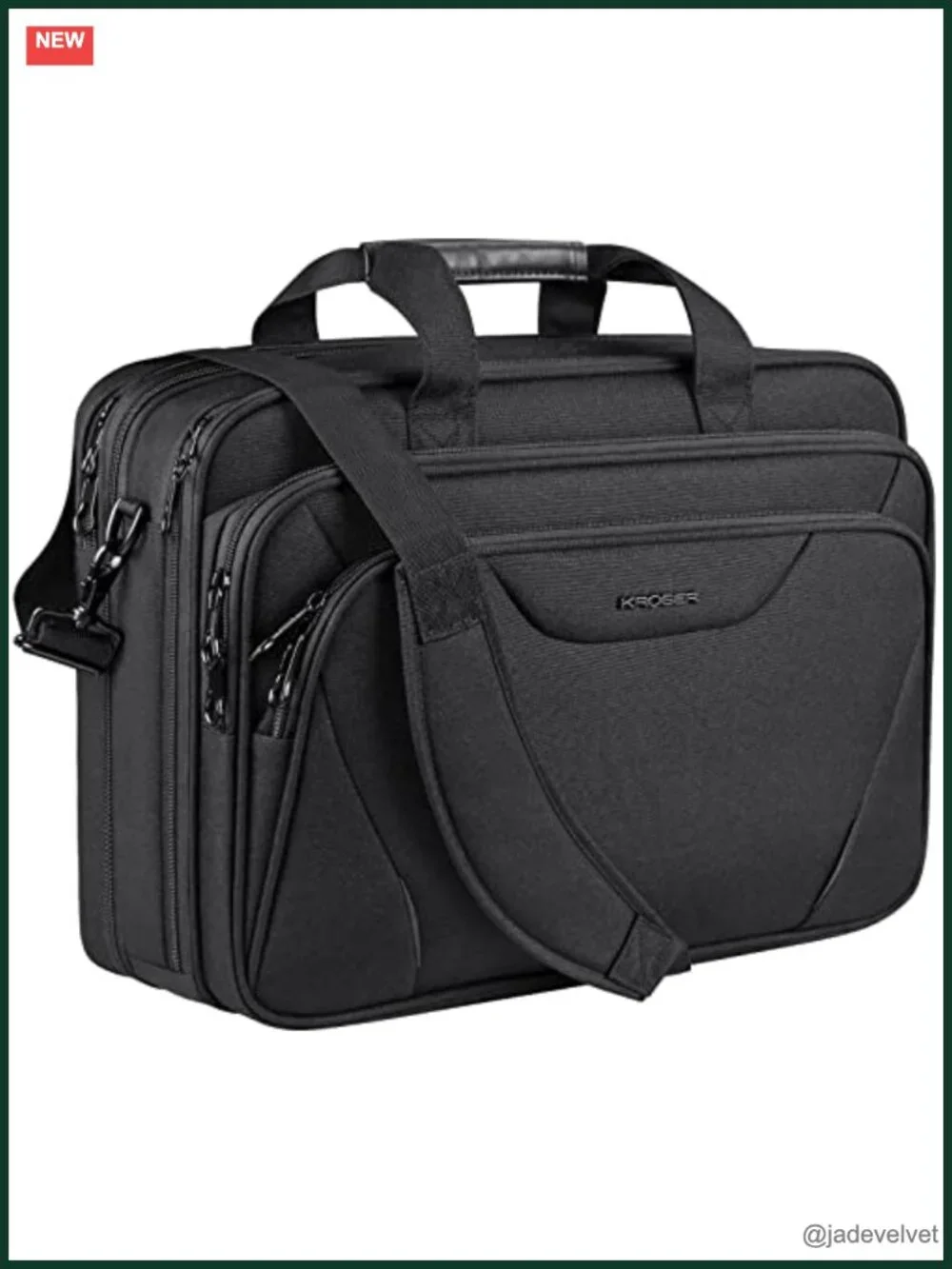 Water-Repellent Canvas Poly Laptop Briefcase 17.3